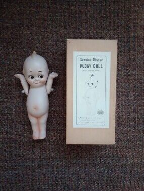 Vintage Shackman Bisque 5 " Pudgie Doll In Original Box - Made In Japan